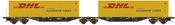Container Wagon Sggmrss 90 PKP Cargo with x2 DHL Containers